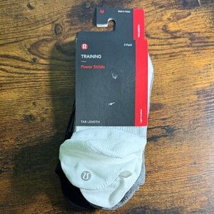 NEW lululemon athletica unisex Power Stride Socks - Black, White, Gray